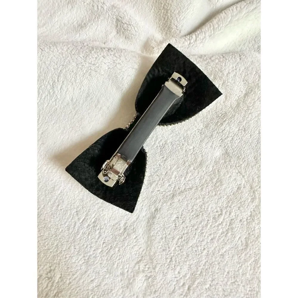 Sparkly rhinestone hair bow barrette clip